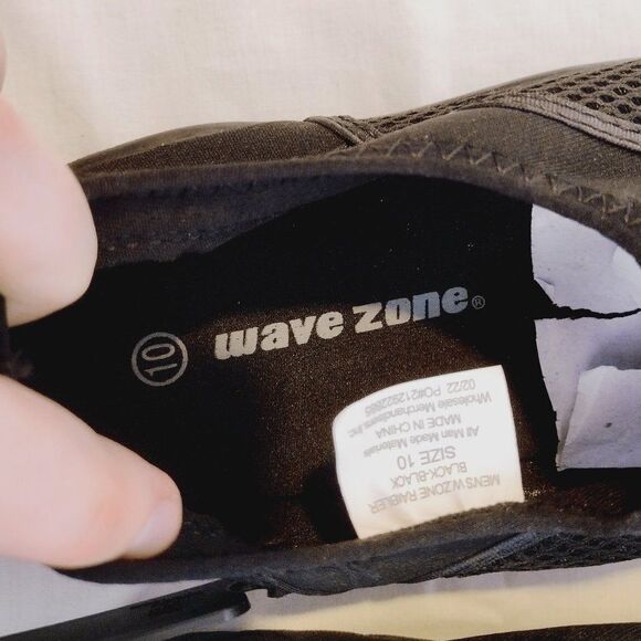Wave Zone Water Shoe/Sock Rambler Black-Black Mesh Slip-On Men's 10 M - Picture 8 of 12